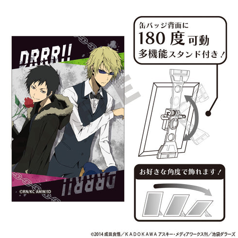 『デュラララ!!×2』アート缶バッジ 折原臨也&平和島静雄